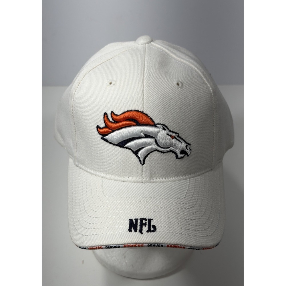 Denver Broncos NFL team apparel Reebok hat white strap back Vintage Cap Y2K